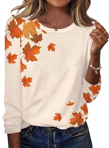 TCOT Women Long Sleeve Crew Neck Tee Tops Trendy Casual