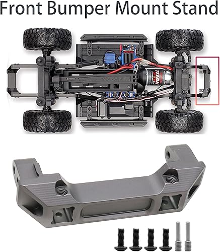 Miniatura 3 de Linsvirgo 2 piezas 110 RC Crawler CNC aleación de aluminio delantero y trasero parachoques montaje apto para 110 RC Truck Crawler TRAXAS TRX4 Land