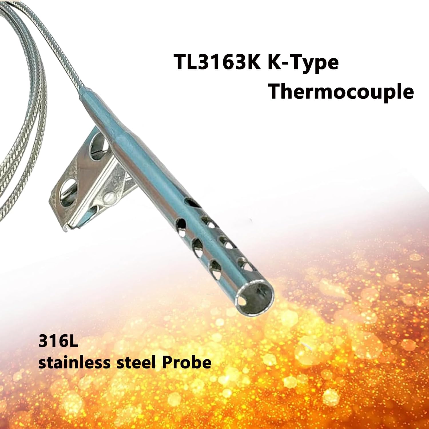 TL3163K k-Type thermocouple air Probe Stainless Steel Open | For Air Temperature -40°F to 890°F