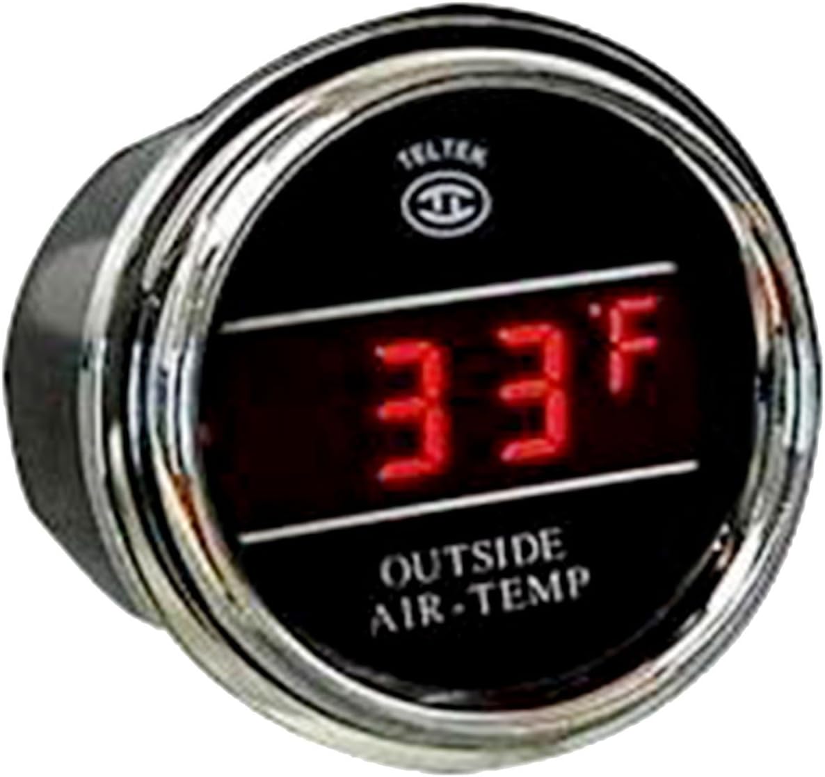 Auto Thermometer Gauge for Kenworth 2005 or Previous - Bezel: Chrome - LED Color: Red
