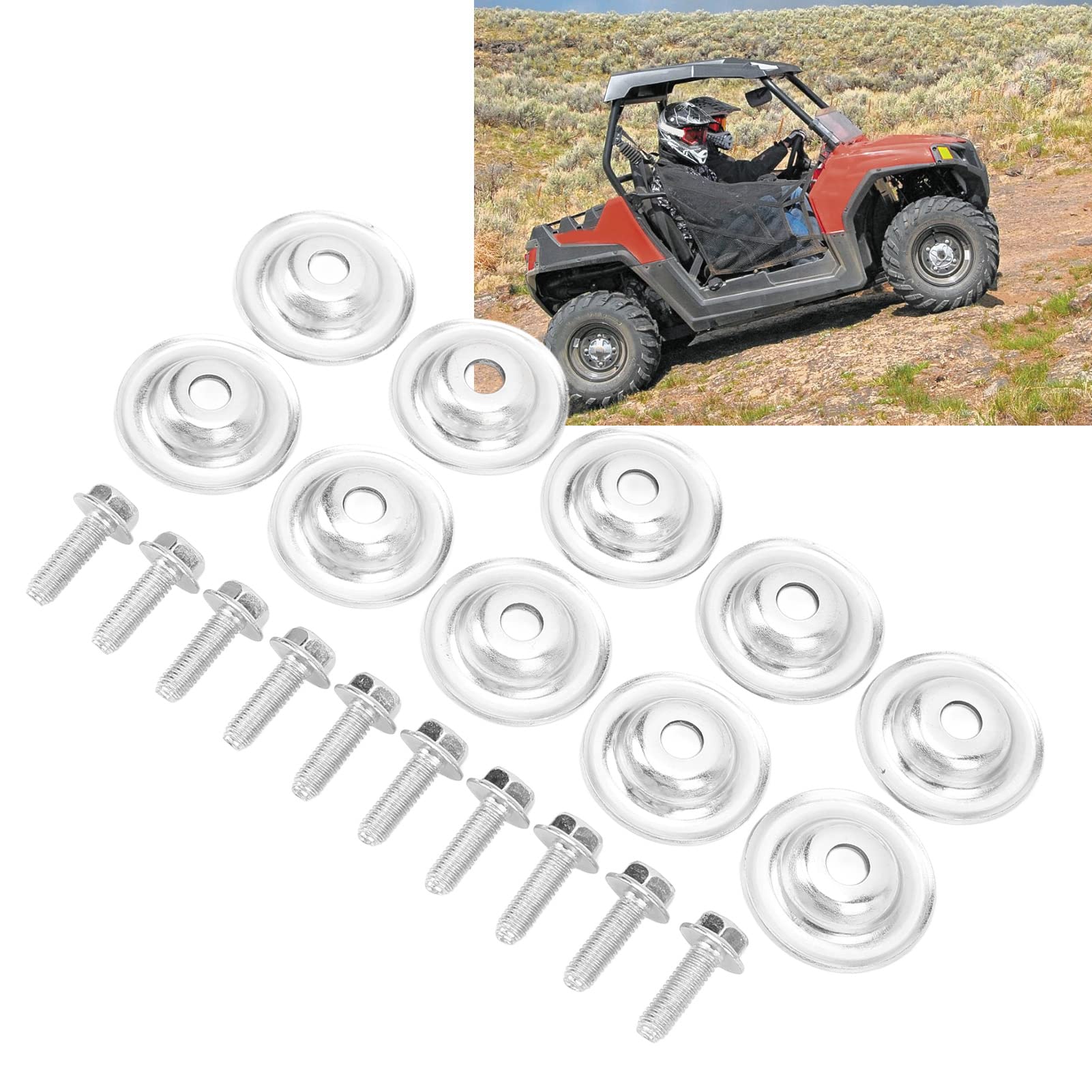 Lot de 20 Rondelles et Boulons de Plaque de UTV 7556065 Remplacement en Métal Robuste pour 570 800 900