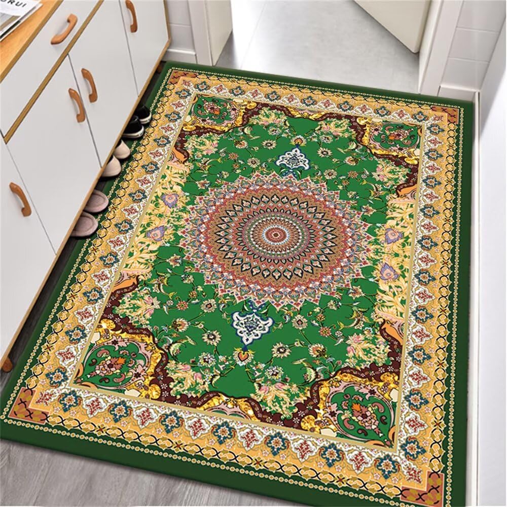 Chambre Bébé Tapis Oriental Vert Salon Confortable et Décoratif
