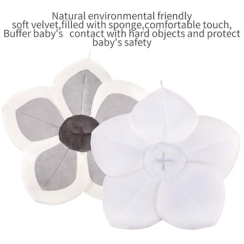 Miniatura 3 de Baño para bebé, tapete de baño de flores para bañera y fregadero (rosa y blanco)