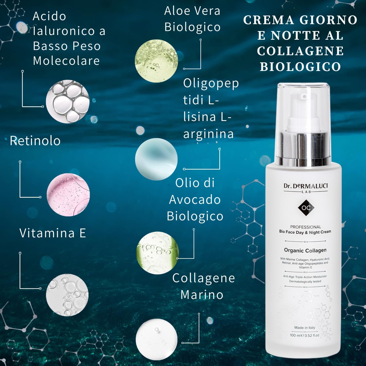 Dr. Dermaluci Lab DUO Cofanetto Regalo Donna/Uomo BIO - Antirughe, Idratante, Illuminante, Rassodante - Siero Bava di Lumaca + Crema Collagene - Cura Viso Antieta Pelle Matura - AIAB, Made in Italy