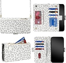 Compatible iPhone 14 Case, Wallet Type, Shoulder, Zipper, Card Holder, iPhone 13 Case, Zipper, Wallet-Style, Shoulder Strap, Large Capacity, Shockproof, Adjustable, iPhone 14 Cover, Stand