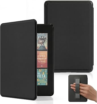 Case for 7" Kindle Paperwhite12th Gen 2024 and Kindle Colorsoft Signature Edition 2024, Lightweight Shell PC Cover with Hand Strap Auto Wake/Sleep,Noble Black