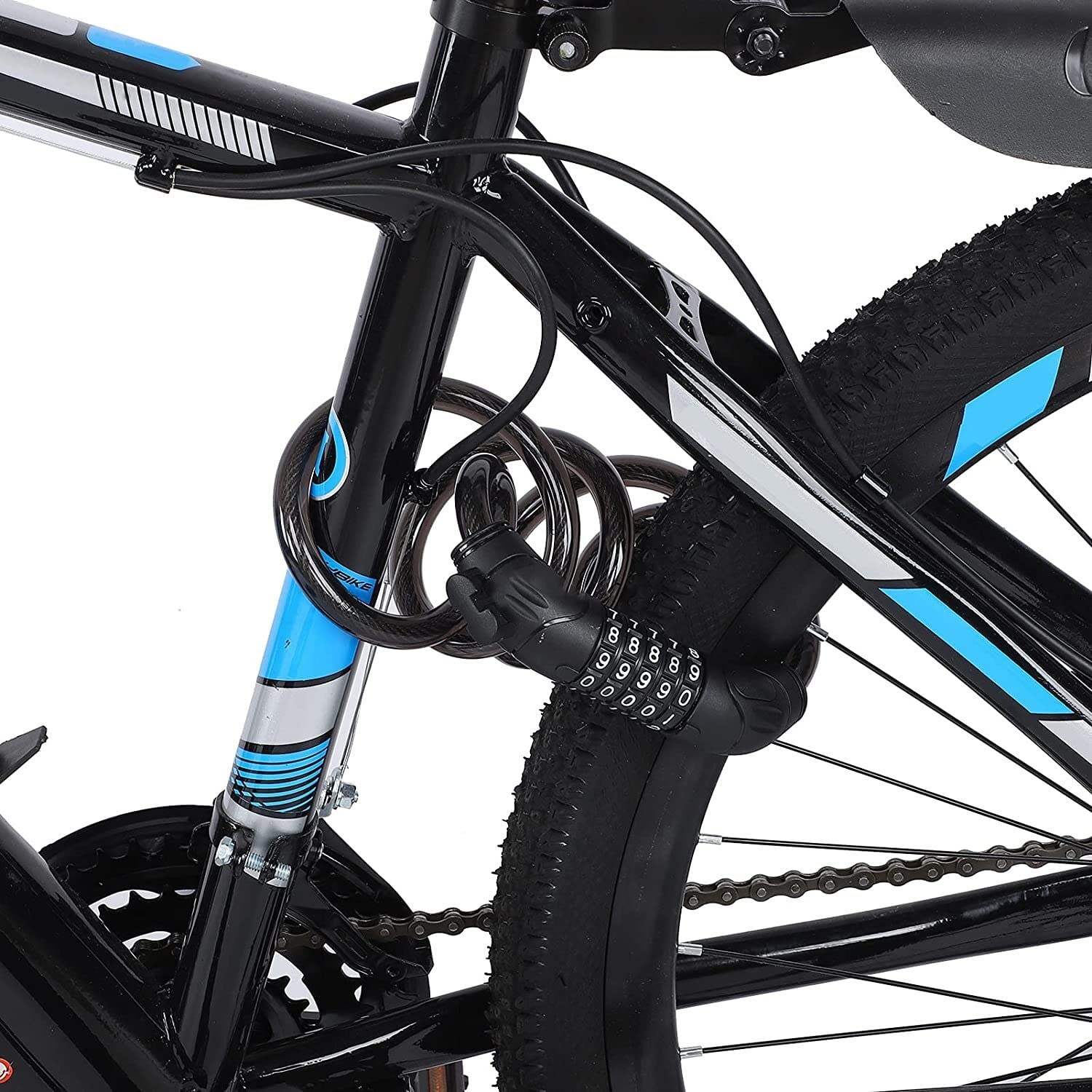 Candado de combinación para Bicicleta, con contraseña de 5 dígitos, candado de Cable de Seguridad de Acero con Soporte de Montaje, candado de combinación portátil, candado antirrob
