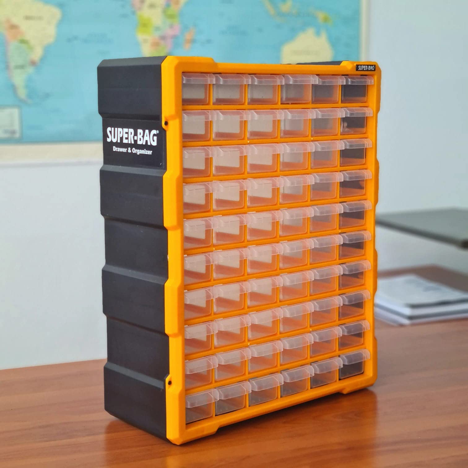 Süper Bag 60'lı Mono Blok Çekmece Seti Mega Büyük Boy Hobby Organizer Seti Vida Dübel Kutusu Takı Kutusu ASR6000