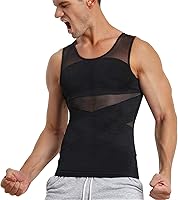 TAILONG Men's Compression Shirt Slimming Tank Top - Breathable Body Shaper Vest for Tummy Control, Chest Firming & Posture Support