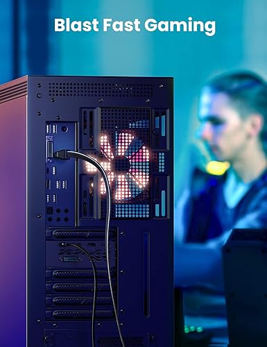 Vista 17 de UGREEN Cable Ethernet Cat 8 de 65 pies, cable de Internet plano de alta velocidad de 40 Gbps 2000 MHz, cable de red trenzado de 26 AWG, cables LAN