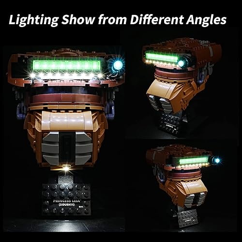 Miniatura 5 de Rorliny Kit de luces LED para casco Lego Star Wars Clone Commander Cody 75350, juego de iluminación compatible con Lego 75350 (solo luces, sin