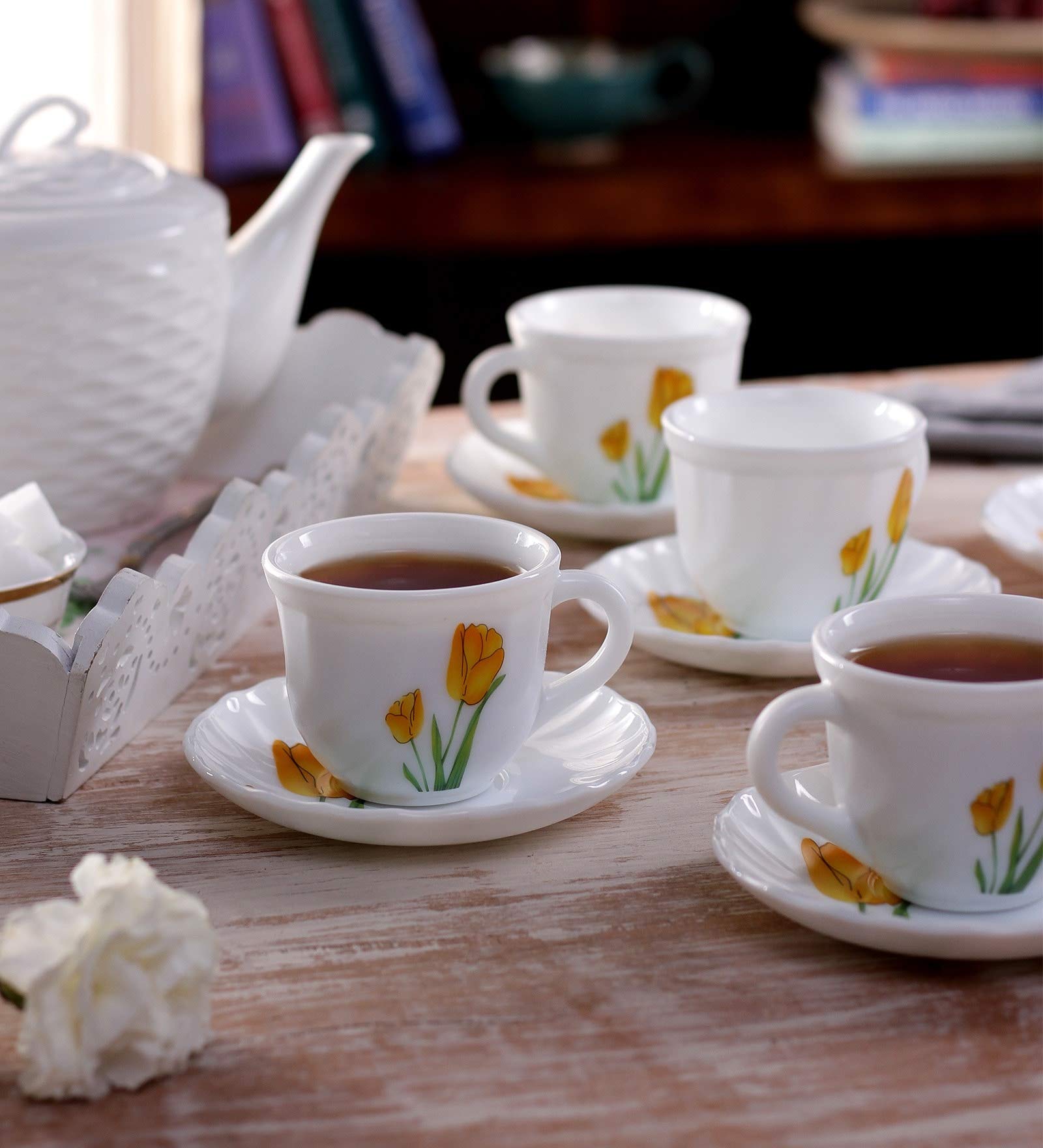 Buy LaOpala Diva Tulip L Passion Cup Saucer (White) Set of 6