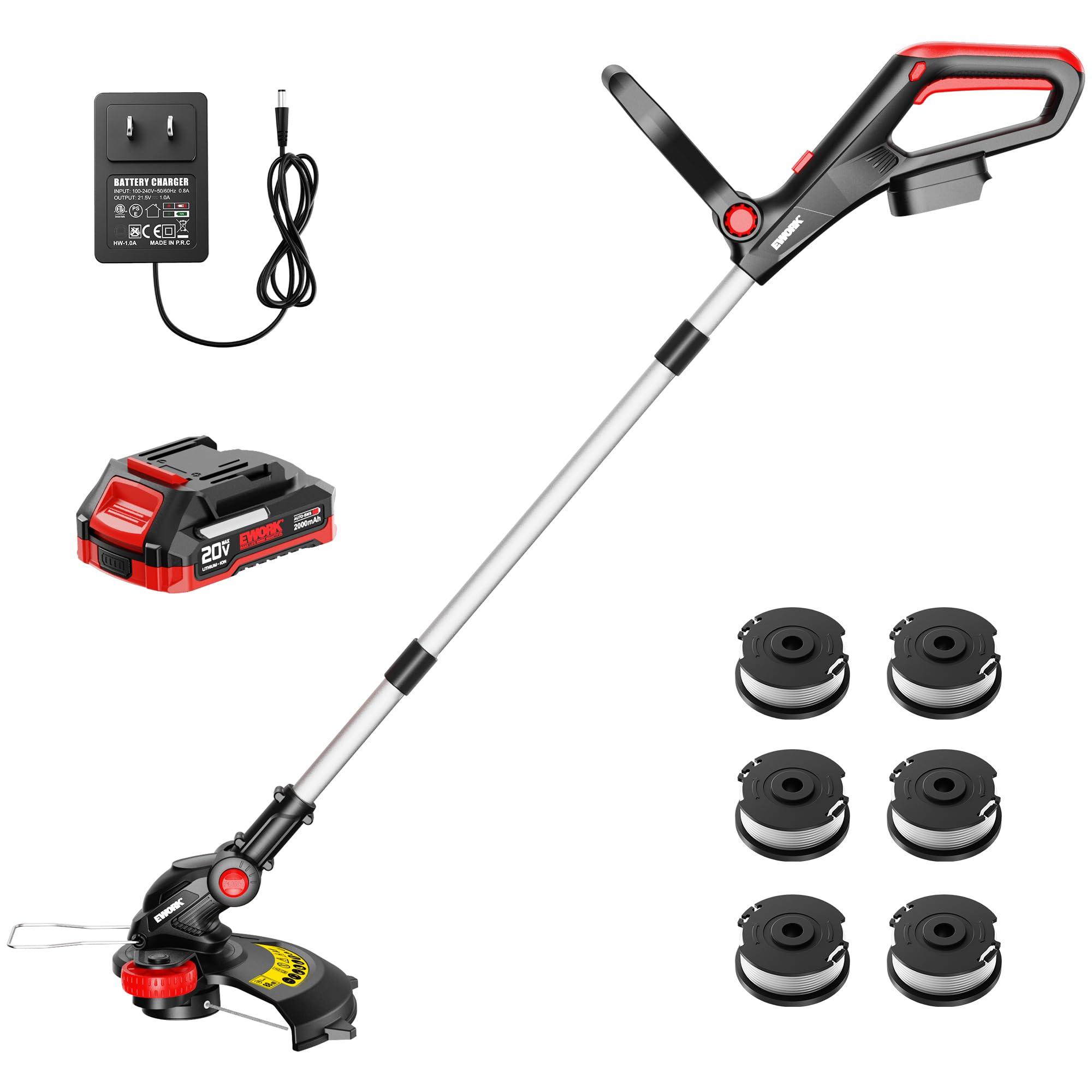 Line Edger Yard Etc EWORK 20V Cordless String Trimmer & Edger - 12-Inch Cutting ...