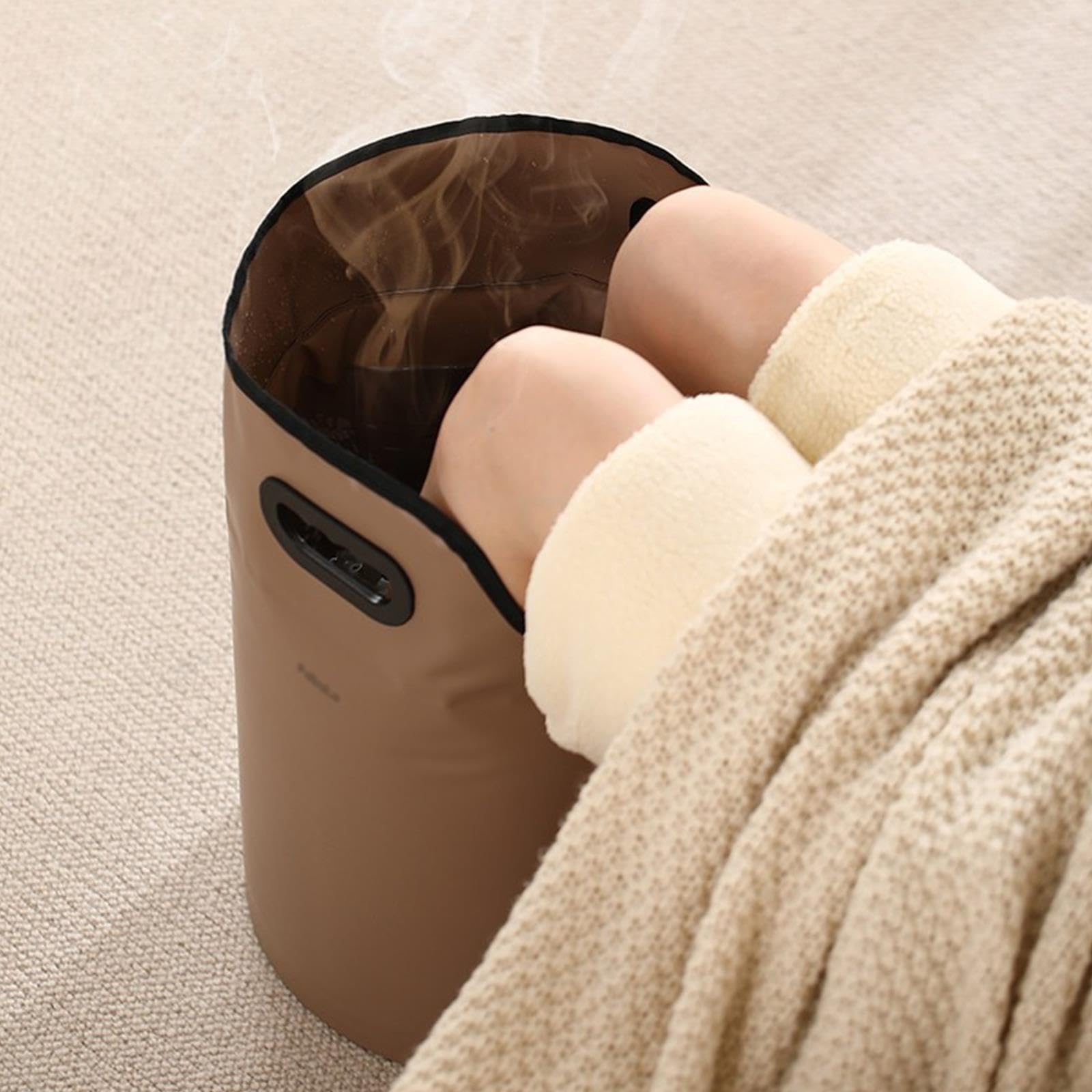 Vasca Bagno I Piedi, Design Profondo Isolamento Termico 18,1 Pollici | Tessuto Impermeabile Ispessito,Base Stabile,Design Gancio Appendere,Beccuccio Scarico In Posizione Bassa