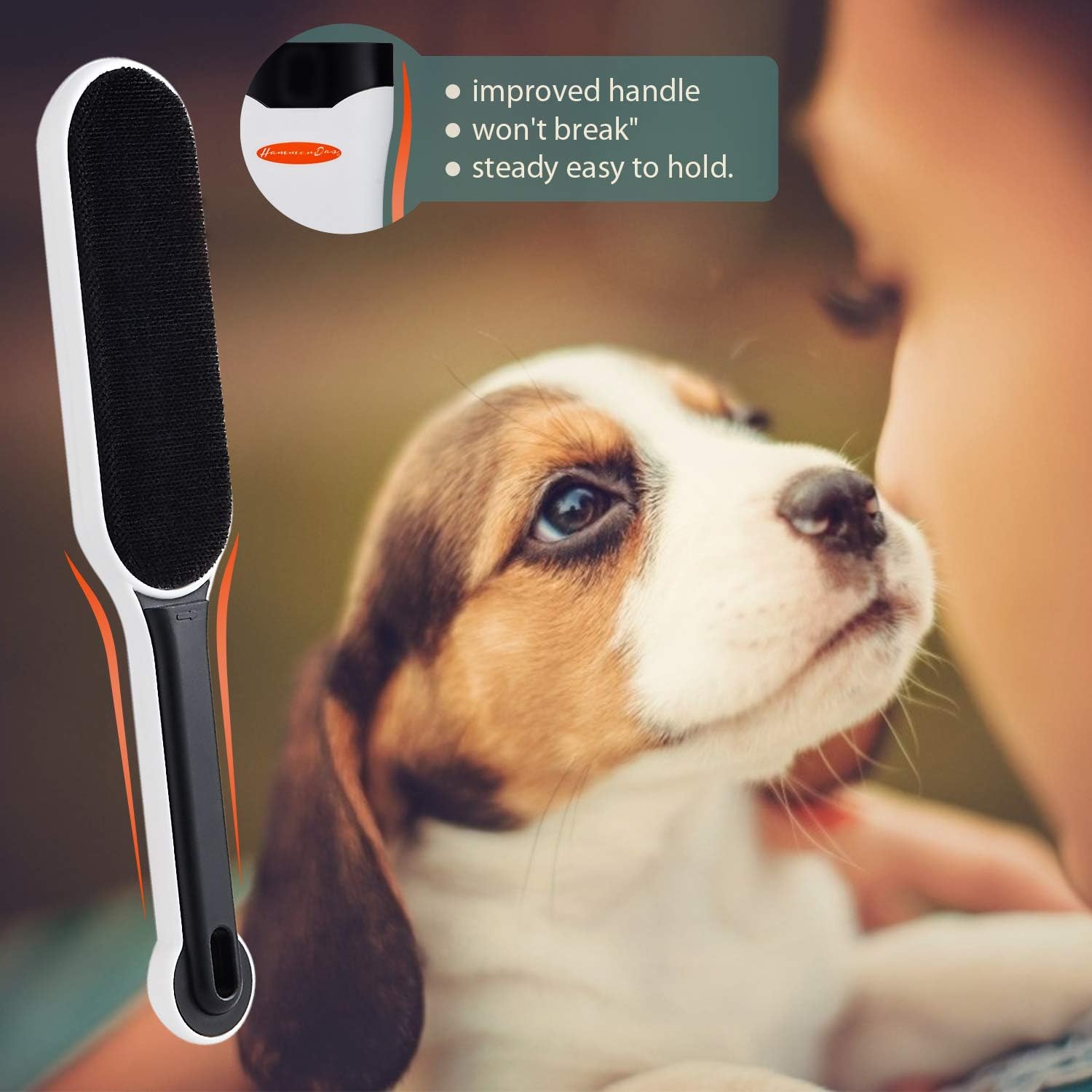 Lint Remover for Pet Hair - Reusable Cat Hair Removal Brush Hair Remover for Clothes Sturdy Handle Hair Remover for Furniture with Self-Cleaning Base (Upgrade Version Black) : Health & Household