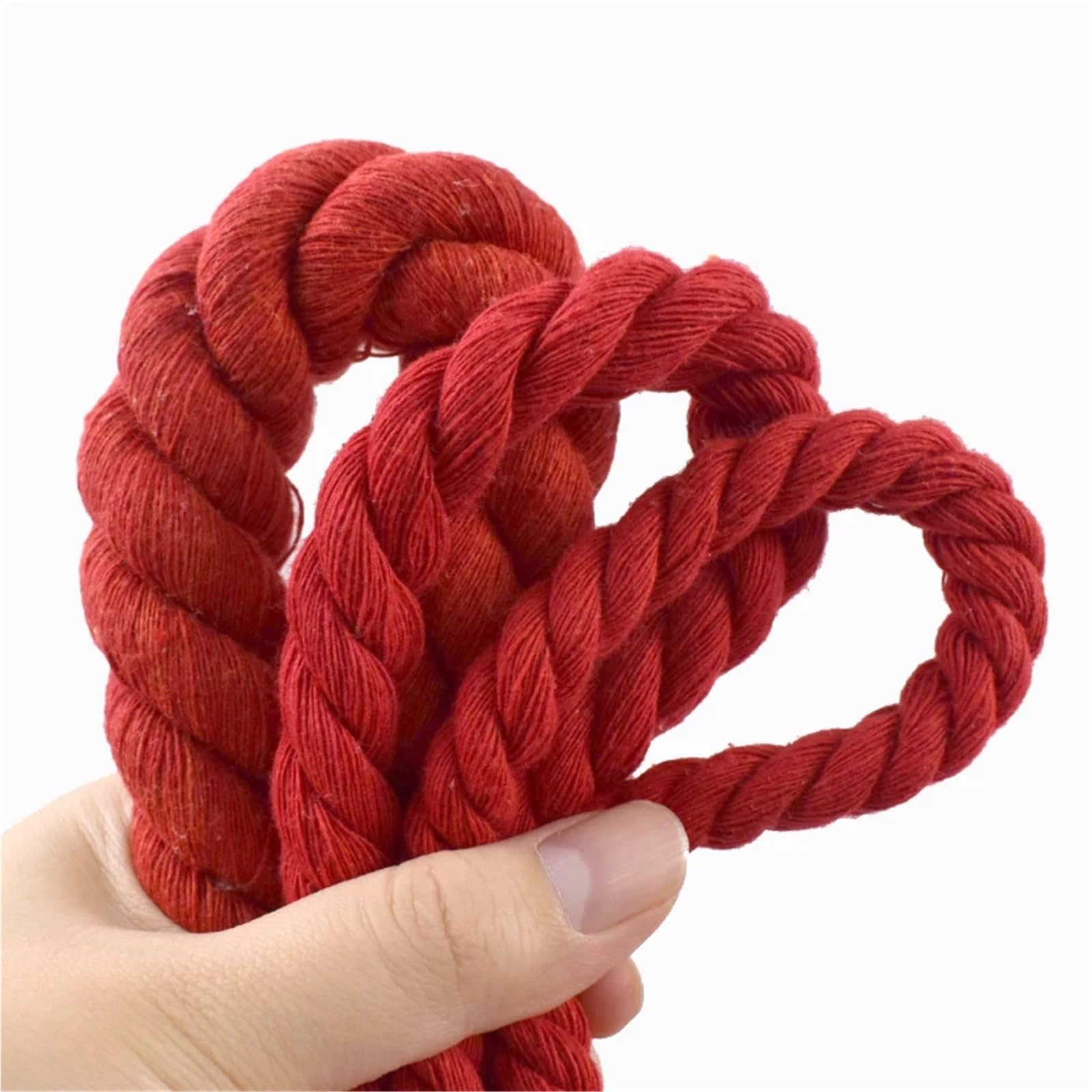 Cordón de macramé de algodón | Rojo 5-20mm 4-10M Algodón trenzado trenzado: Coser cordón de macramé for bricolaje(Red-20mm,10Meters)