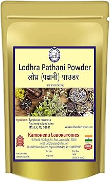 Astha Kamdhenu Lodhra Pathani Powder 250gm, Symplocos crataegoides, Made from Shade Dry Herbs and Low Temperature Grinding Process