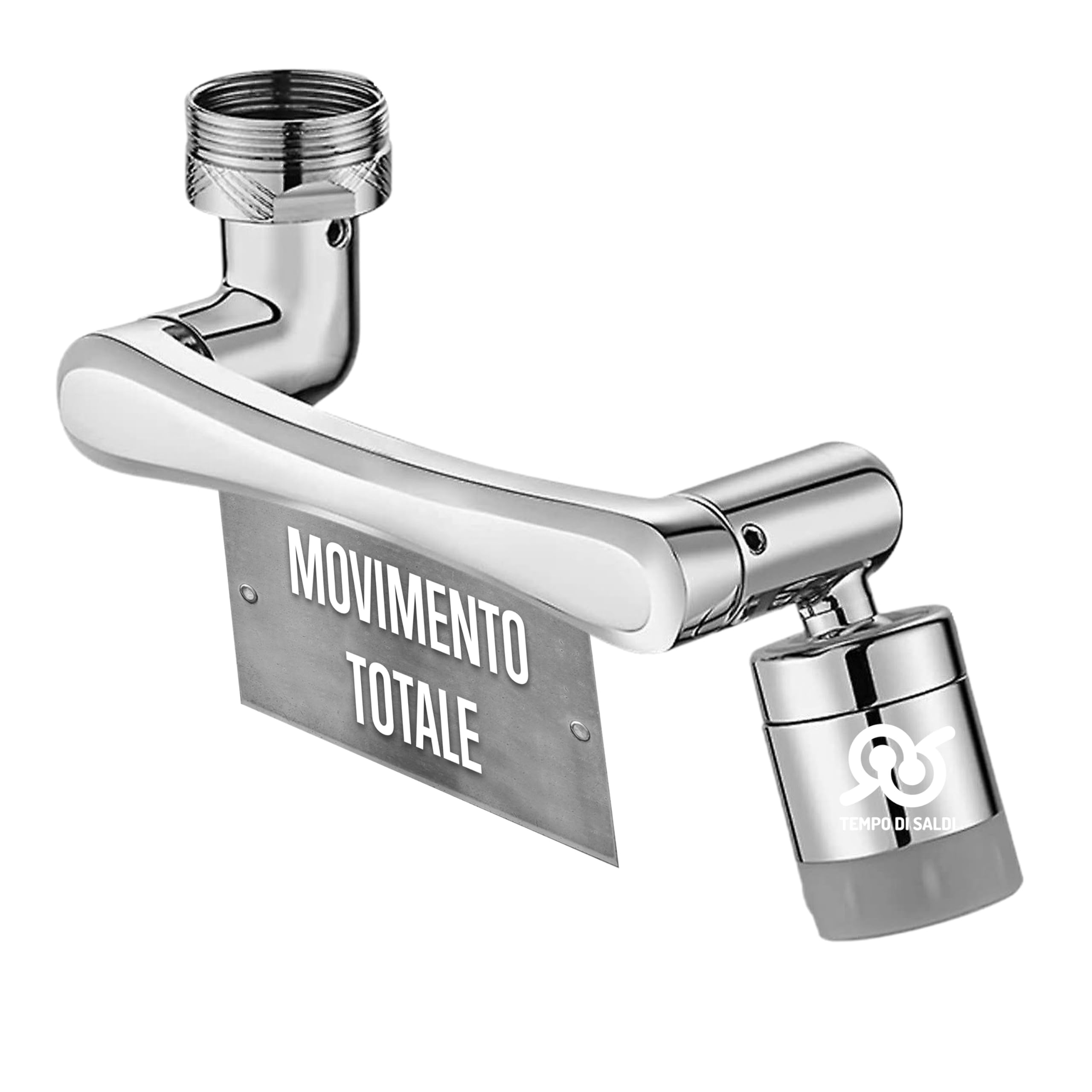 Tempo di saldi Rompigetto Rubinetto Cucina con Aeratore Snodabile 1080 Gradi in ABS - Prolunga Rubinetto Bagno Universale - Filtro Lavandino Rotante con Attacco Girevole per Miscelatore e Lavabo