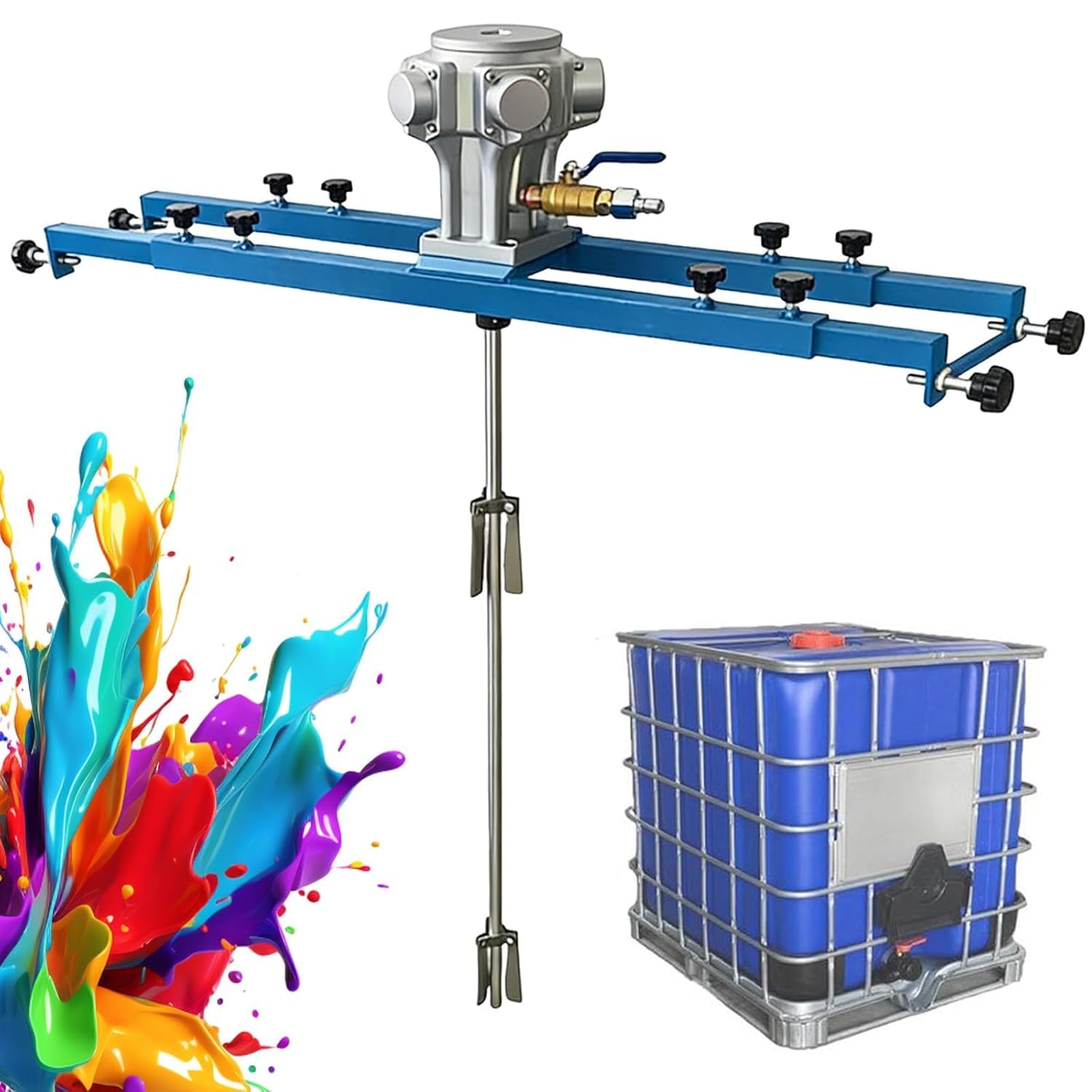 Ibc Paint Pneumatic Mixer, wysuwany rozmiar 720-1200 mm, materiał ze stali nierdzewnej, składane ostrze 3 cylindry
