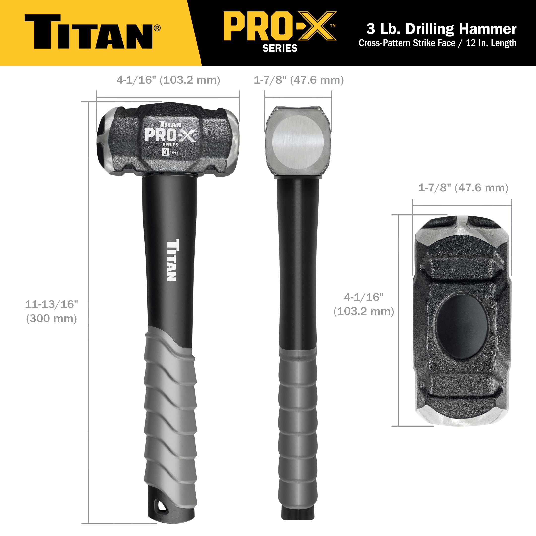 Titan Pro-X 63013 Drilling Hammer - 3lb Power -7
