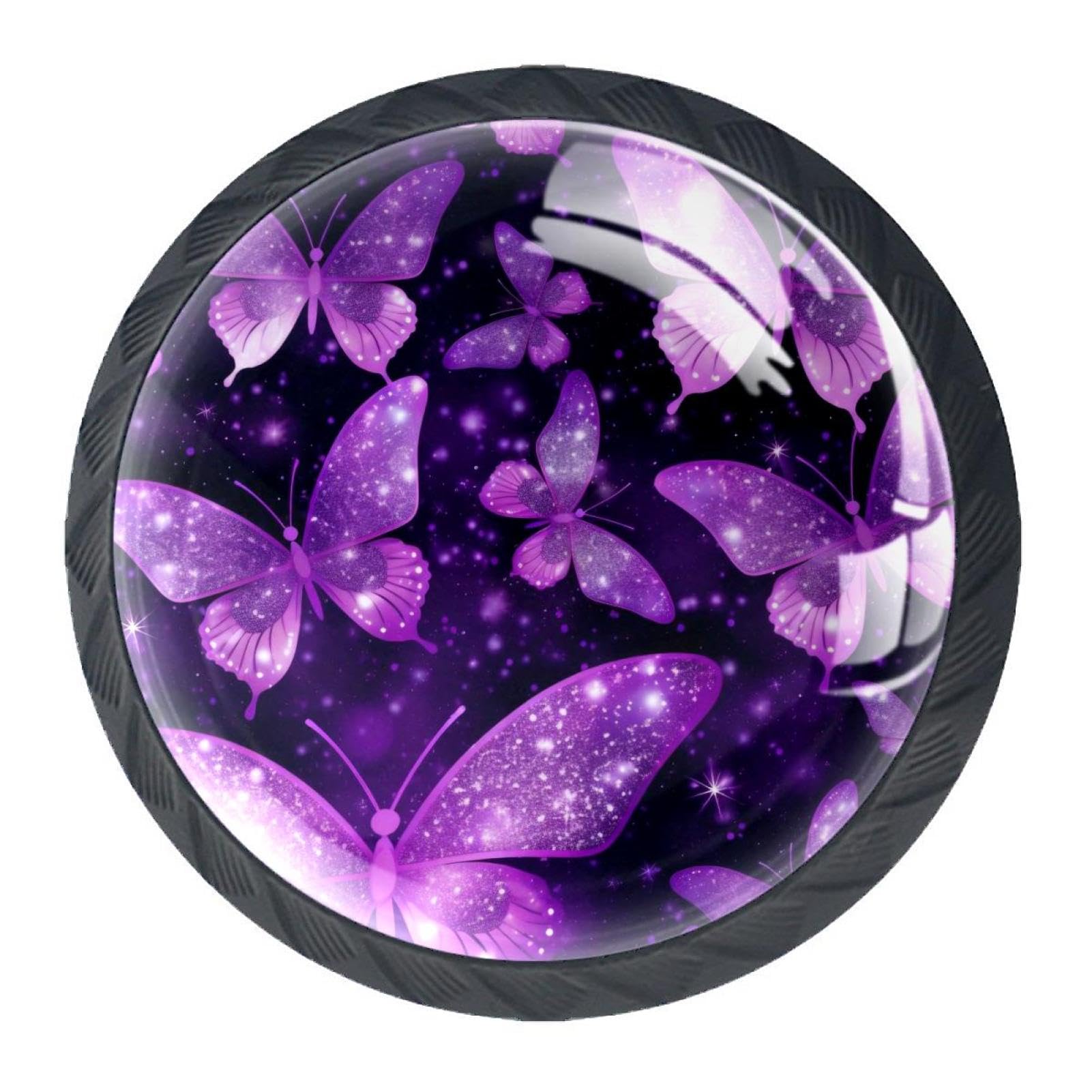 4 Pack Kitchen Cabinet Knobs Purple Glitter Butterflies Drawer Knobs Dresser Knobs Drawer Pulls Black Cabinet Hardware for Dresser Drawers Closet Round Drawer Handles - Amazon.com 4 Pack Kitchen Cabinet Knobs Purple Glitter Butterflies Drawer Knobs Dresser Knobs Drawer Pulls Black Cabinet Hardware for Dresser Drawers Closet Round Drawer Handles - Amazon.com