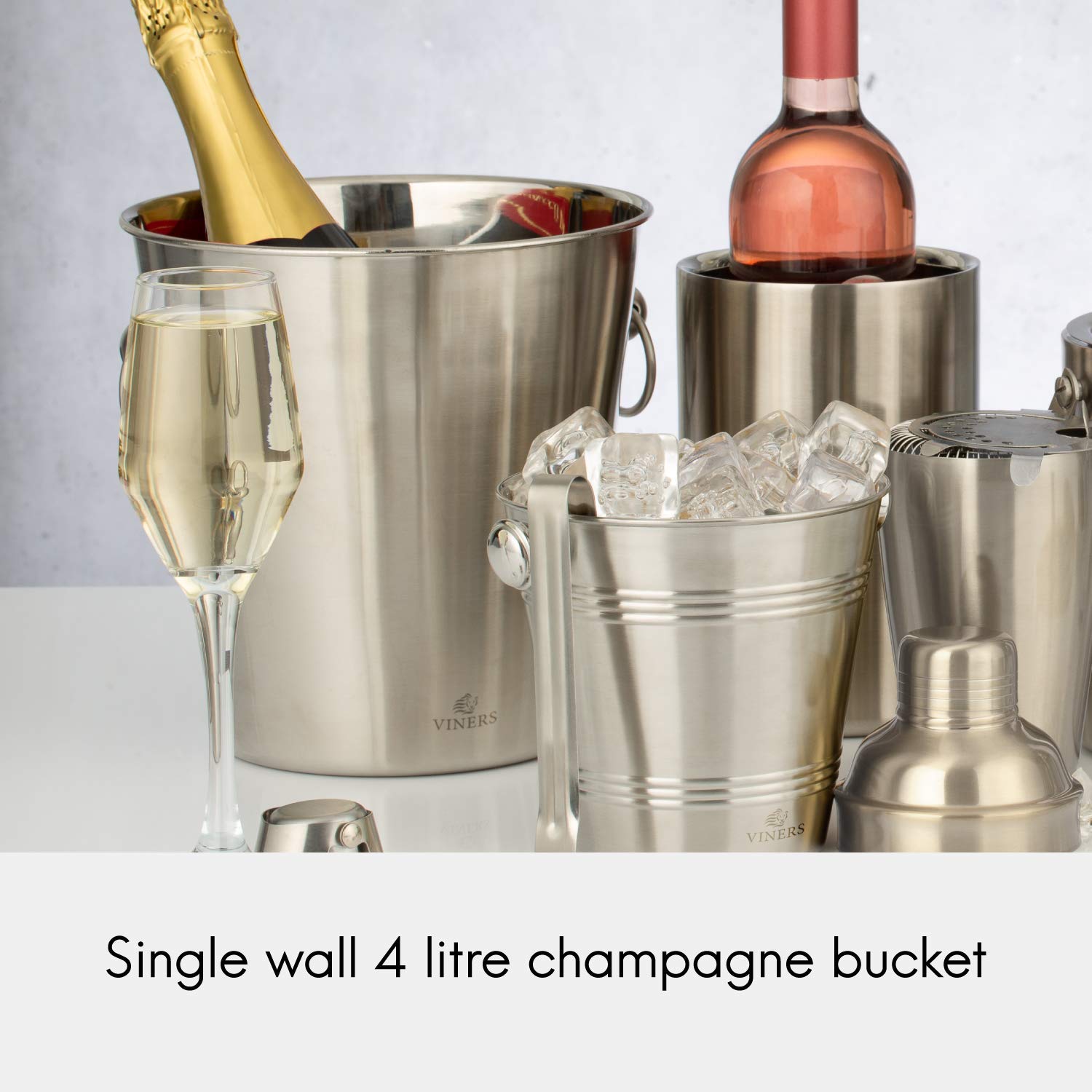 Rayware 0302.215 Viners Barware - Cubo de champán (4 L, acero inoxidable)