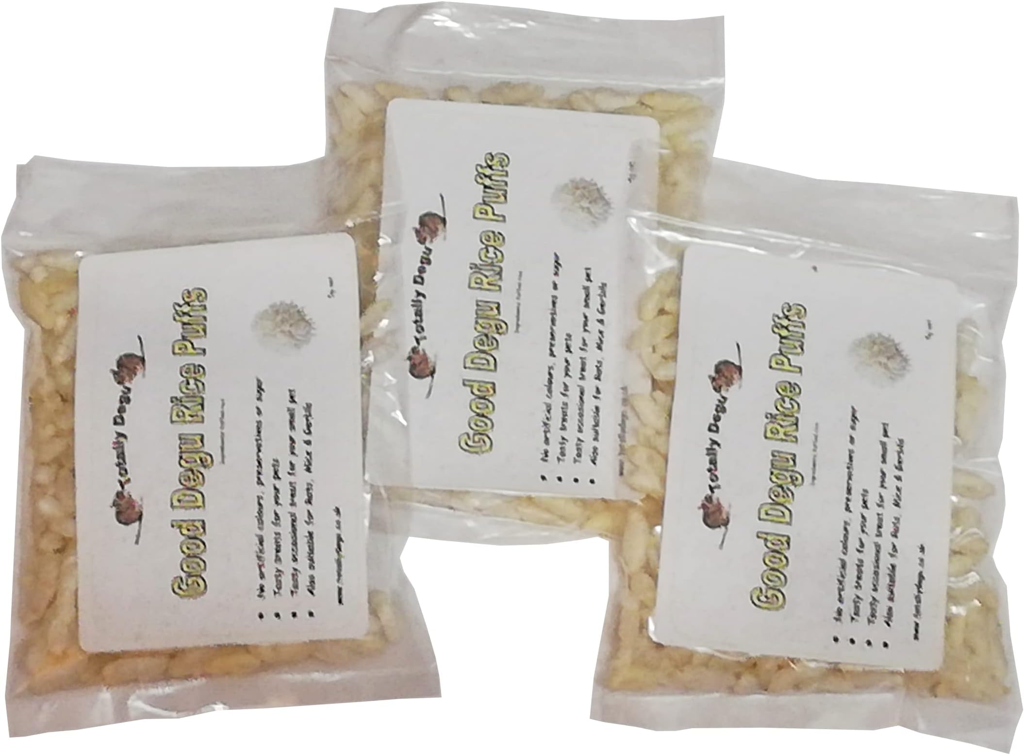 Good Degu Rice puffs- Degu treats 3-pack