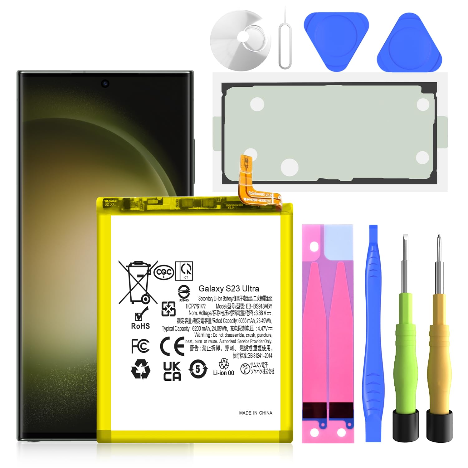 ジャンク Samsung Galaxy S23 Ultra バッテリー新品 Samsung Galaxy S23 Ultra (S918B) Li-ion battery [5,0Ah] EB