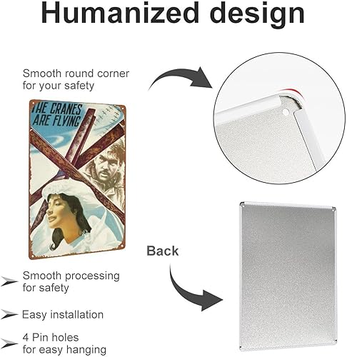 Miniatura 3 de Letrero de metal con texto en inglés "The Cranes Are Flying para garaje", decoración de pared, póster de película para tienda de autos antiguos,