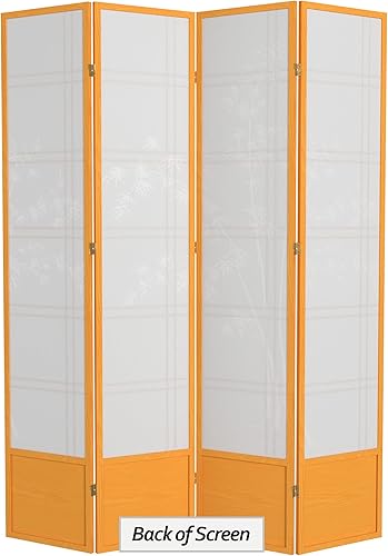 Miniatura 55 de Oriental Furniture - Pantalla Shoji para árbol de bambú de 7 pies de alto, color miel, 6 paneles Miel,Natural,Negro