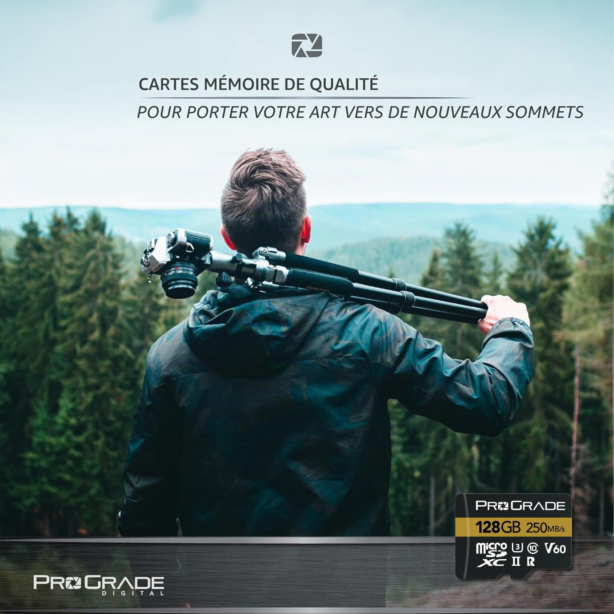 Carte microSD V60 (128 Go) – Testé pour Les appareils à Carte SD Pleine Taille | Jusqu'à 250 Mo/s en Lecture, 130 Mo/s en écriture de ProGrade Digital