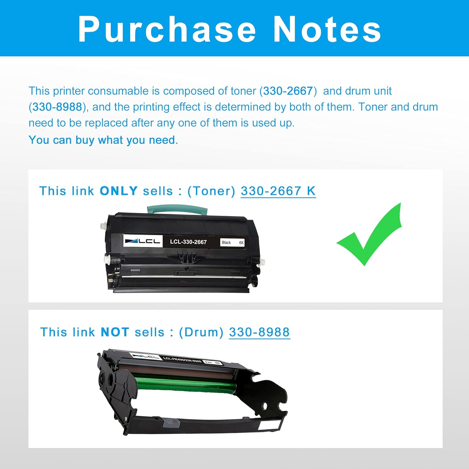 LCL Remanufactured PK941 Black High Yield Toner Cartridge Replacement for Dell 330-2667 330-2650 330-2649 Compatible with Dell 2330 2330D 2330DN 2350 2350D 2350DN Printer (1-Pack,6000 Pages)