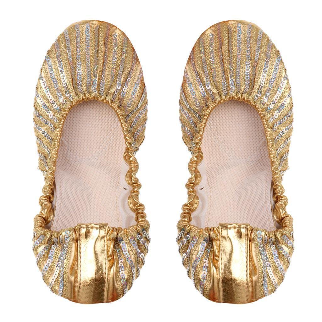 Sharplace Paire Chausson de Danse Orientale en Paillette Semelle PU Souple Chassure Ballet Fille