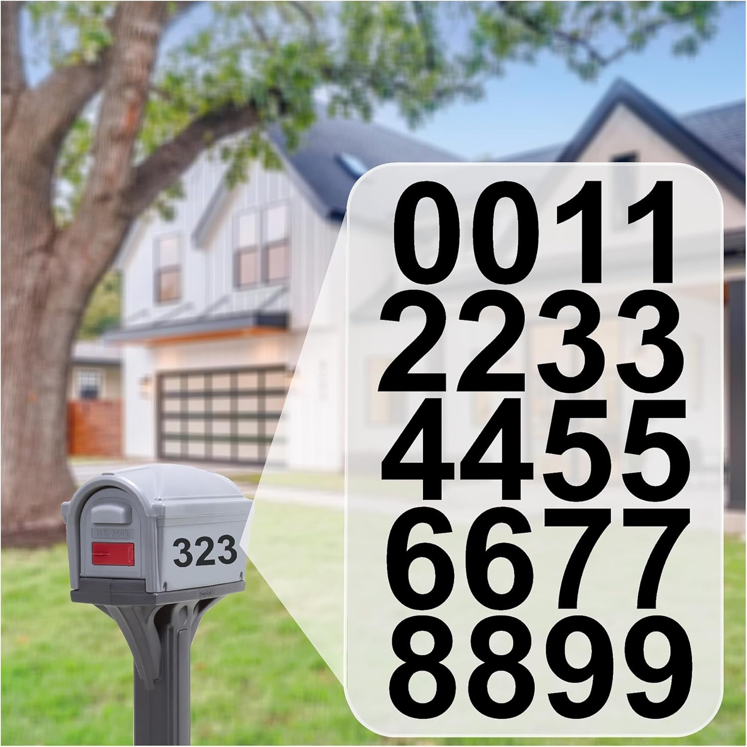1" Inch Premium Mailbox Numbers (Black) - Waterproof Stickers for Outside Mailboxes, Personalized Numbers for Mailbox, Multi Purpose Fade Resistant Mailbox Numbers - by Custom Decal US