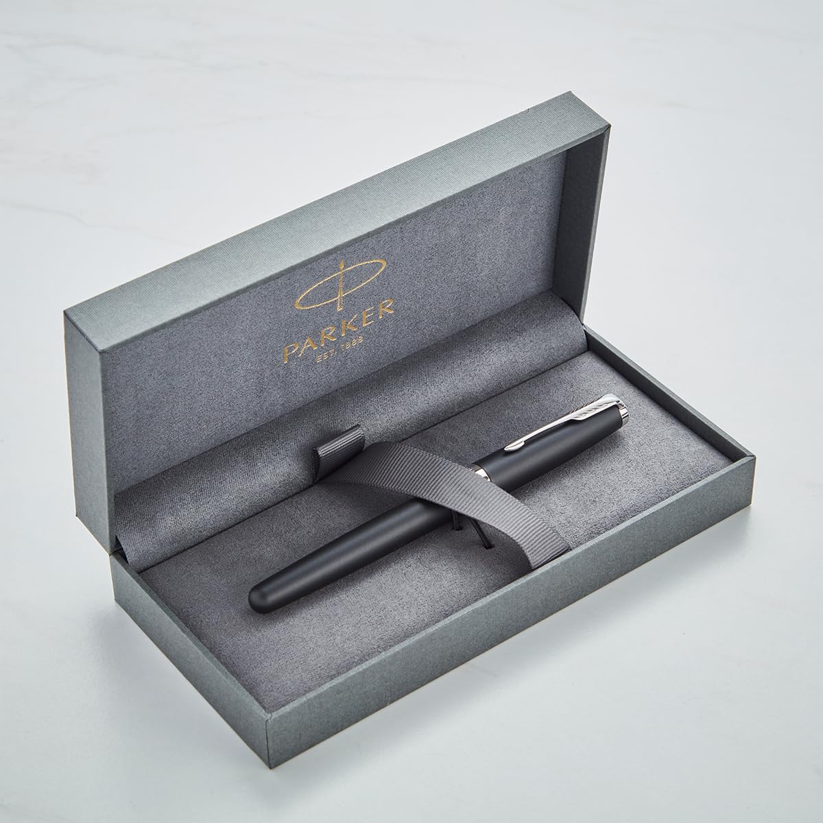 Personalised Parker Sonnet Pen with Custom Engraving - Gifts for Professionals, Graduation, Wedding, Birthday - Pen with Name/Text Customisation (Fountain Pen, Matt Black Gold Trim)