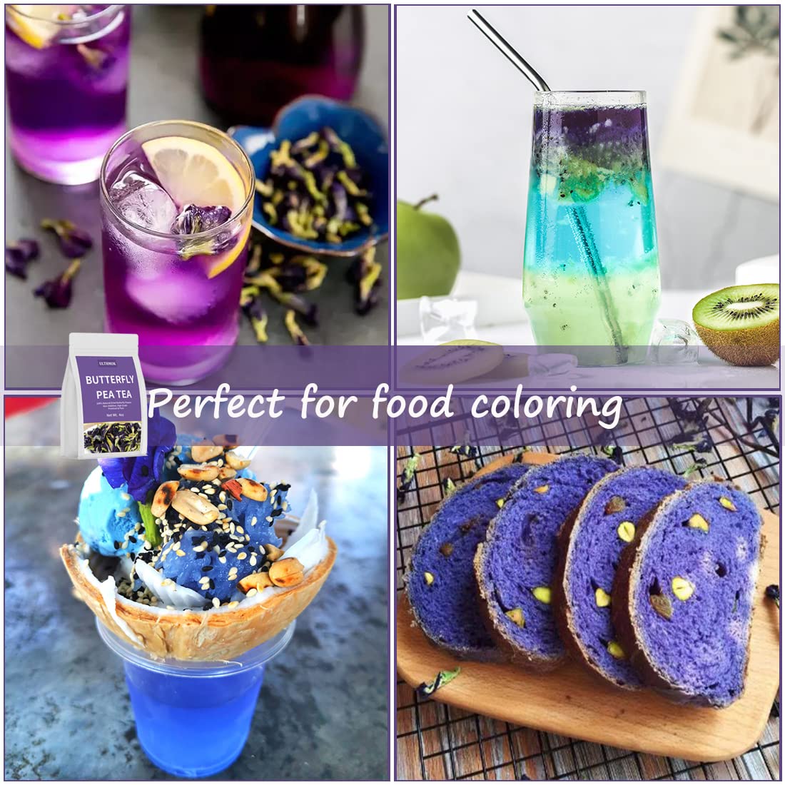 Buy Dried Butterfly Pea Flower Tea 8 Oz,100Natural,Rich in