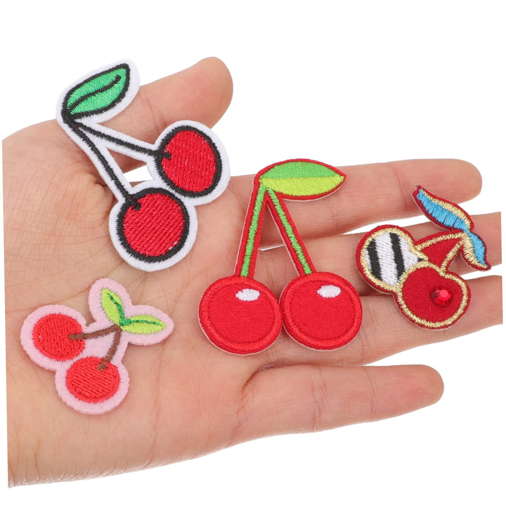 HOMSFOU 5 Sätze Cherry Stickerei Aufnäher Für Kleidung Bügelbilder Zur Reparatur Und Dekoration Von Jeans Shirts Taschen Und Mehr Für Diy Projekte Und Applikationen 20 Stück * 5