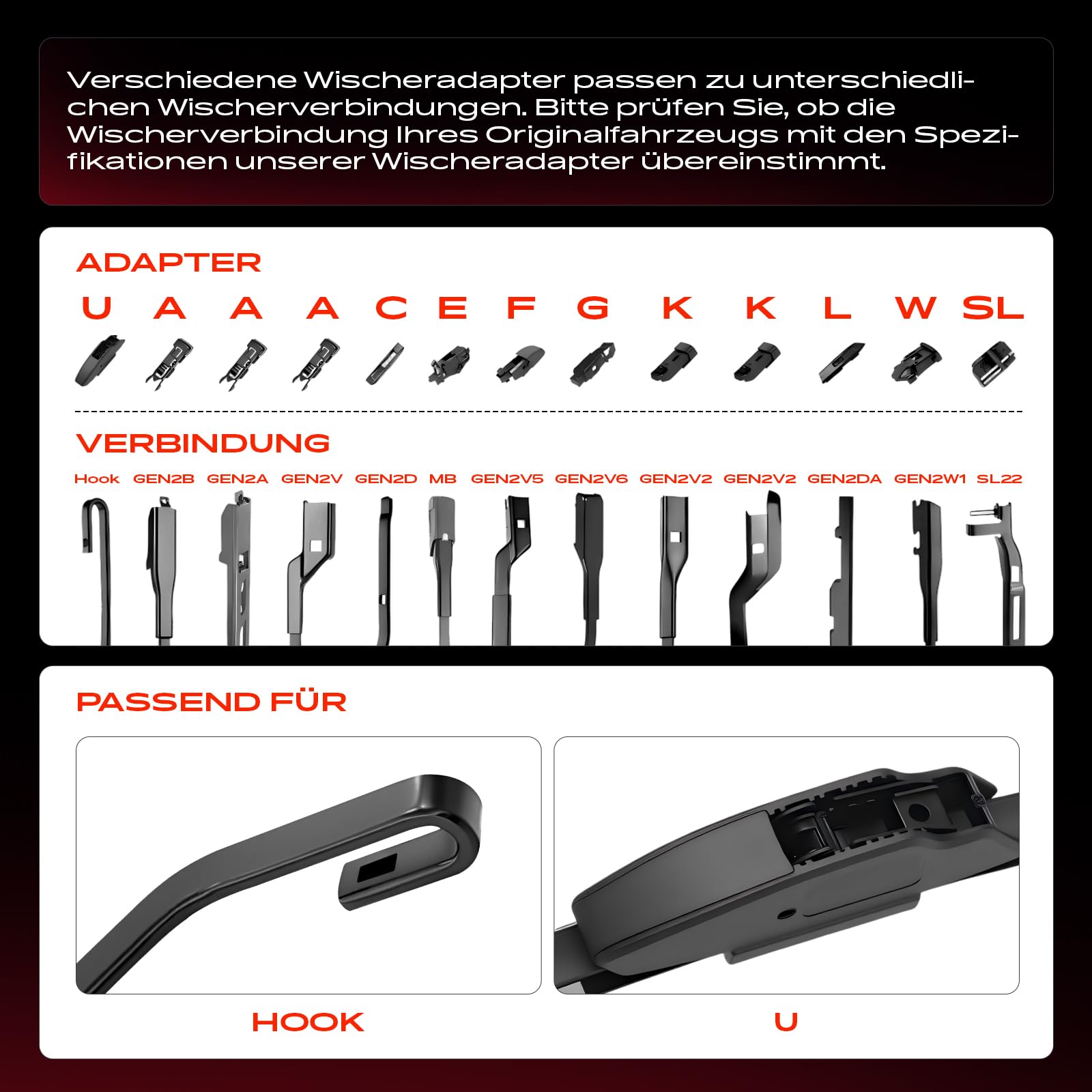 Frankberg 2x Limpiaparabrisas Escobillas Limpiaparabrisas Delantero 550mm/550mm Compatible con Transit, Tourneo Connect, 300 C, Sebring, Stratus, Escalade, R.a.n.g.e R.o.v.e.r II