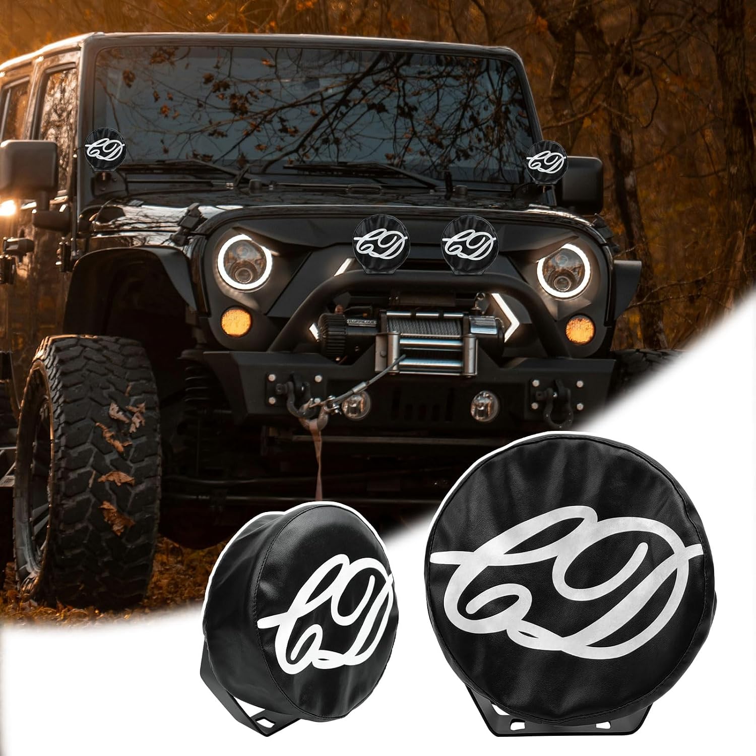 5 Inch Round LED Pod Light Covers, Black Protective PC Lens - Waterproof & Dustproof Offroad Light Covers for Truck, Jeep, SUV, ATV (1 PC, Light Not Included)