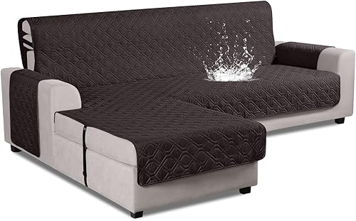 Miniatura 14 de VANSOFY Fundas de sofá modulares mejoradas, 100 % impermeables, en forma de L, reversible, para sofá seccional, funda protectora para mascotas, Gris