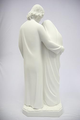 Miniatura 7 de Vittoria Collection Figura de escultura italiana de Joseph Mary Baby Jesus de 31.5 pulgadas, hecha en Italia, para jardín interior y exterior