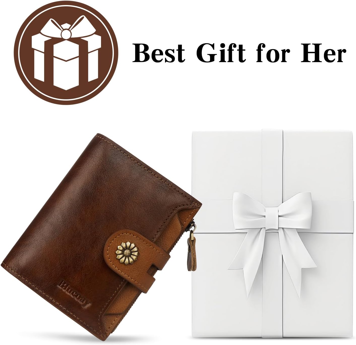 Wallet Women,RFID Blocking Leather Womens Wallet Bifold Compact Card Holder Small Wallet for Women with Removable ID Window zsbrown - Image 8