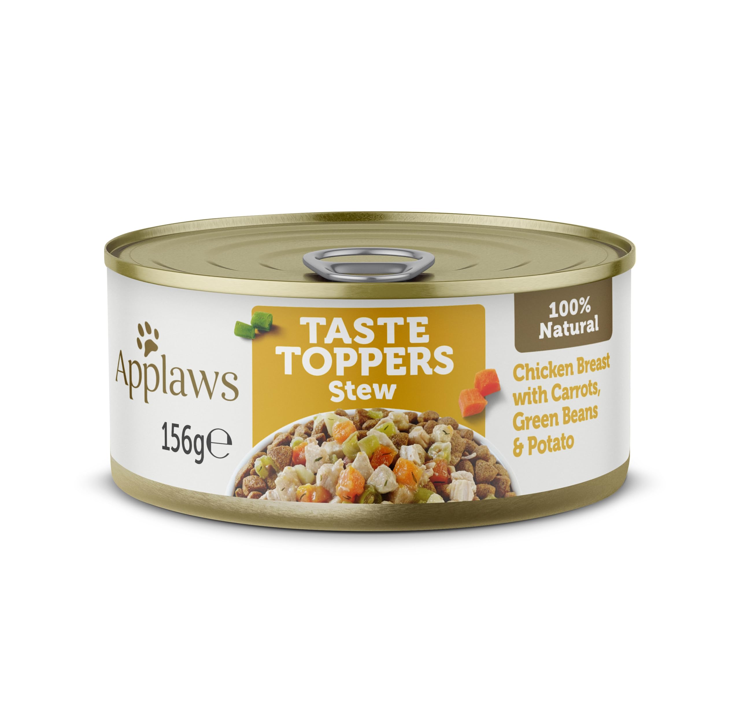Applaws 100% Natural Wet Dog Food Tins, Grain Free Chicken with Vegetables Stew, 156g (Pack of 12)