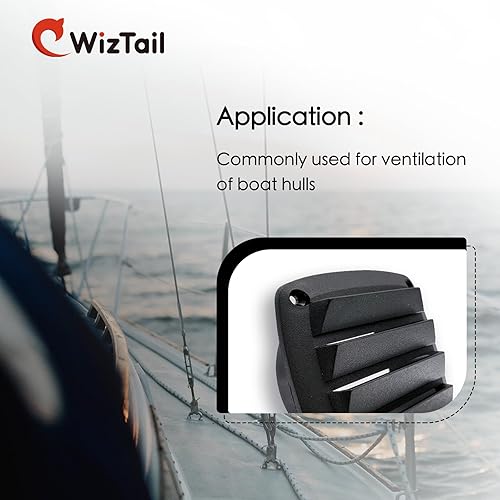 Miniatura 5 de 2 rejillas de ventilación negras de 3 pulgadas, cubierta de parrilla de casco marino de barco, pieza de repuesto para caravana rectangular, cubierta