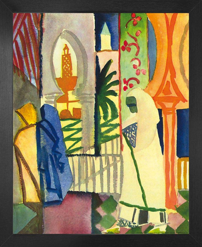 Affiche de Qualité August Macke Dans la Salle du Temple Cadre Bois MDF