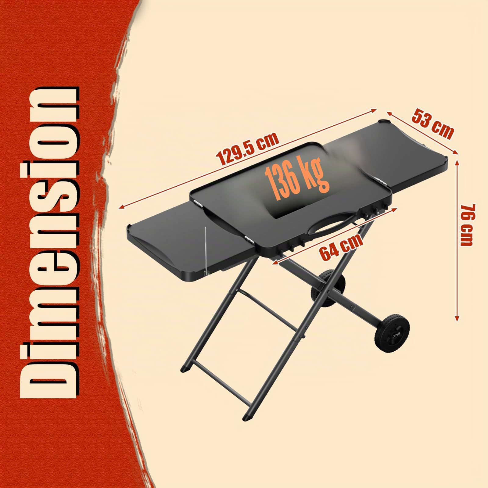 Chariot de barbecue pour Weber Q100, Q200, Q300, Enders Urban, Nexgrill, Ninja Woodfire Grill, four à pizza, Solo Stove, Burnhard Wayne