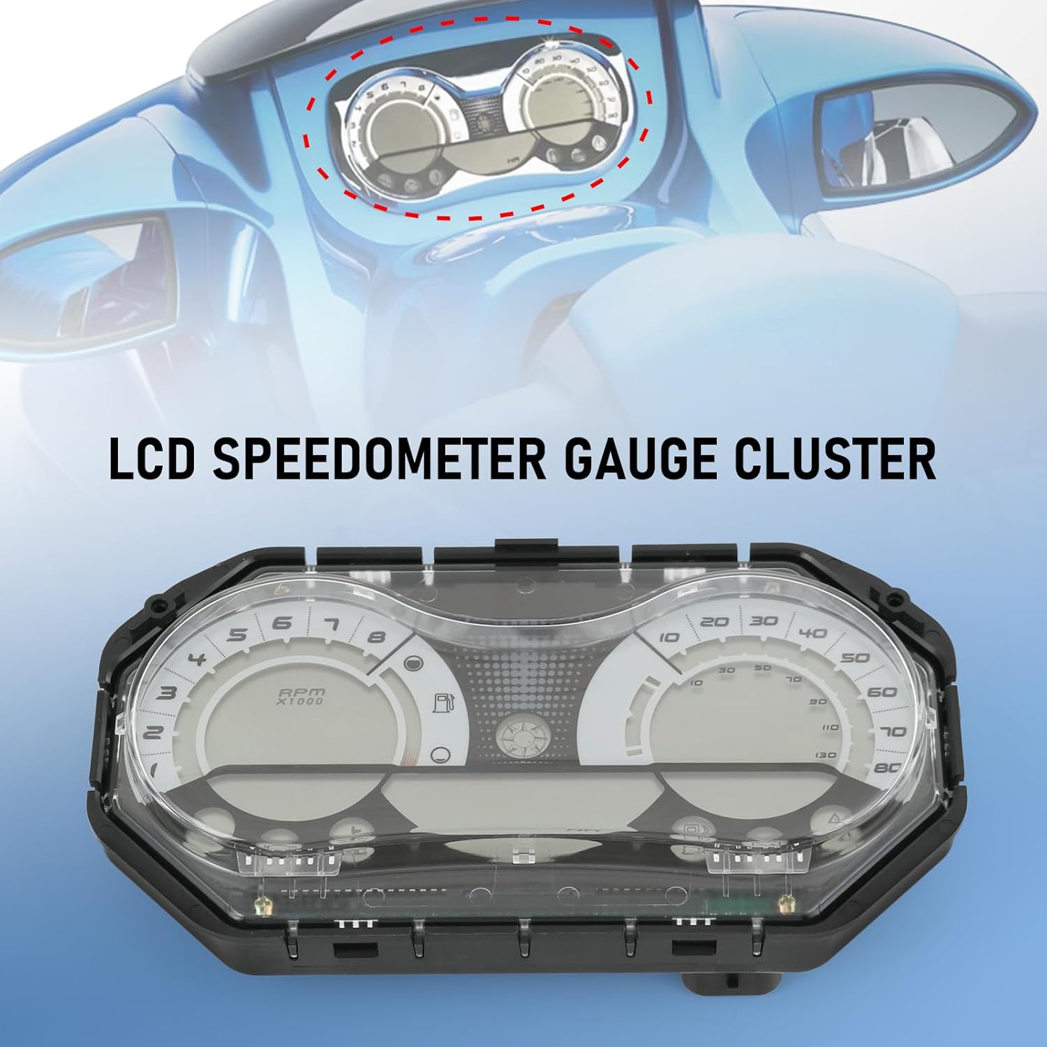 LCD Speedometer Gauge Cluster Compatible with SeaDoo RXP-X RXT-X GTX 2006-2009, Replace 278002328 278002326 278002319 278002317