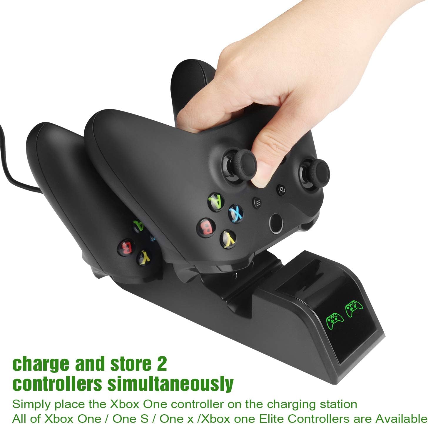 Controller Charger, FUXINYA Dual Controller Charger Station, Compatible with Xbox One/One X/One S Controller, Charger Stand, with 3 x 1200 mAh Rechargeable Battery Pack & Charging Dock : Video Games