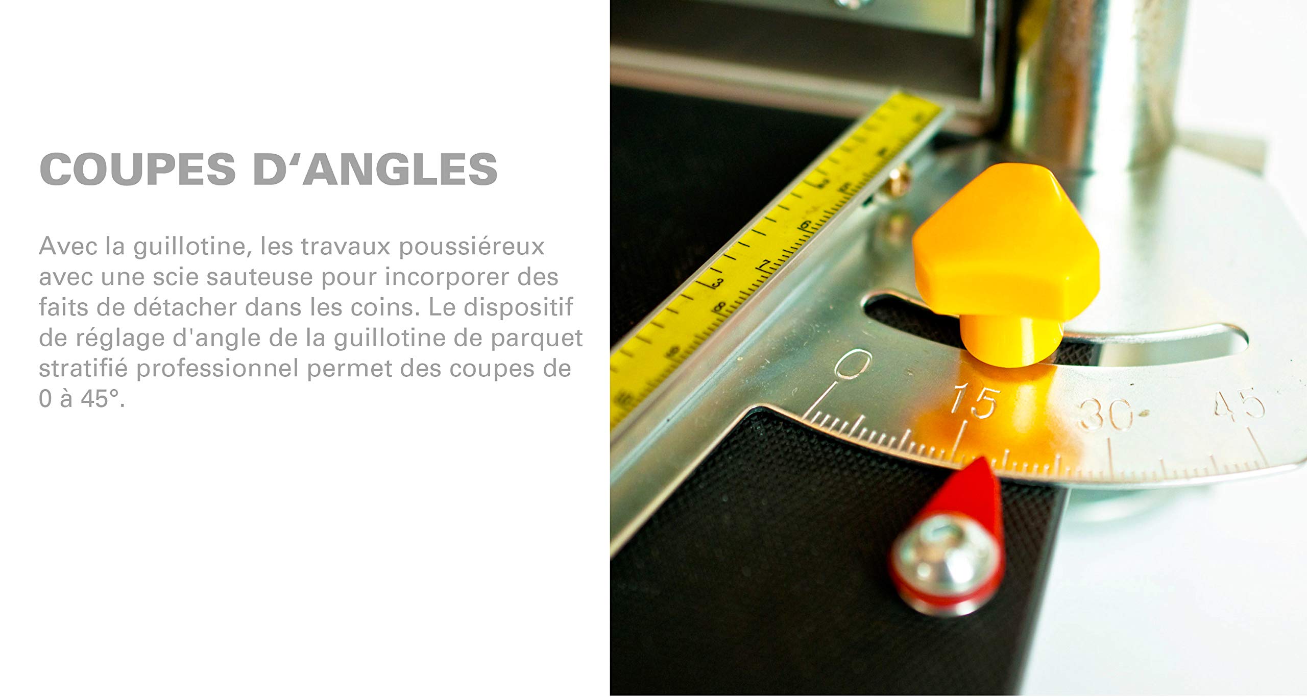 La guillotine de coupe pour parquet stratifié avec levier telescopique/Largeur de coupe 325 mm | avec deux lames