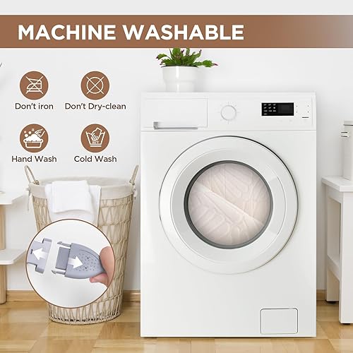 Miniatura 7 de Westinghouse Manta eléctrica tamaño Queen, manta térmica de piel sintética con doble control, 10 niveles de calefacción y ajustes de 1 a 12 horas,